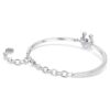 Bracciale rigido Symbolica con taglio rotondo, pavé, ferro di cavallo, blu, placcato in rodio Bracciale rigido Symbolica con taglio rotondo, pavé, ferro di cavallo, blu, placcato in rodio