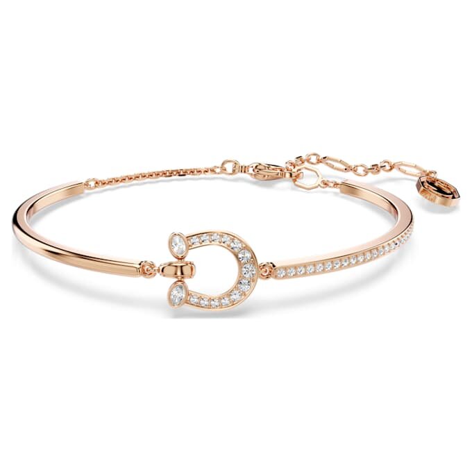Bracciale rigido Symbolica Pavé, ferro di cavallo, bianco, placcato oro rosa Bracciale rigido Symbolica Pavé, ferro di cavallo, bianco, placcato oro rosa