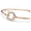 Bracciale rigido Symbolica Pavé, ferro di cavallo, bianco, placcato oro rosa Bracciale rigido Symbolica Pavé, ferro di cavallo, bianco, placcato oro rosa