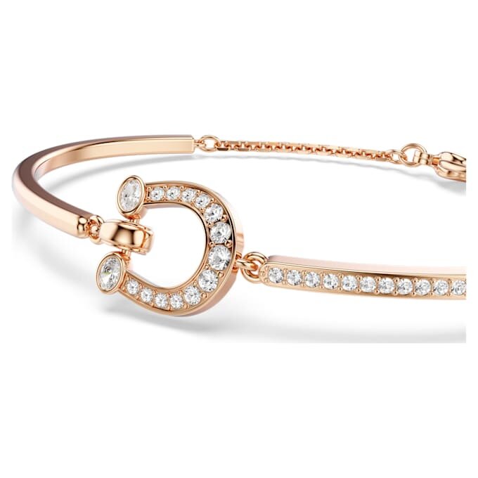 Bracciale rigido Symbolica Pavé, ferro di cavallo, bianco, placcato oro rosa Bracciale rigido Symbolica Pavé, ferro di cavallo, bianco, placcato oro rosa