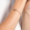 Bracciale rigido Una Clover, rosa, placcato oro rosa