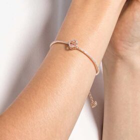 Bracciale rigido Una Clover, rosa, placcato oro rosa