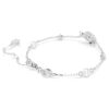 Bracciale Serpente con perla di cristallo, tagli misti, Anno del Serpente, bianco, placcato in rodio Bracciale Serpente con perla di cristallo, tagli misti, Anno del Serpente, bianco, placcato in rodio