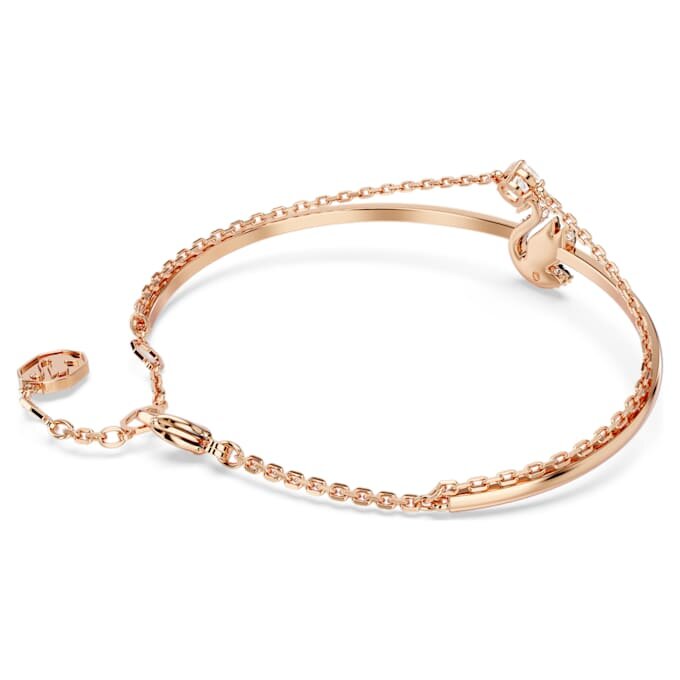 Bracciale Swan, nero, placcato oro rosa Bracciale Swan, nero, placcato oro rosa