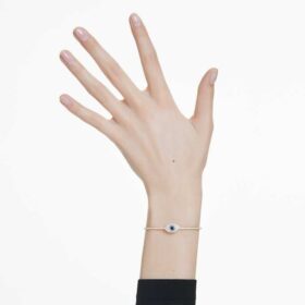 Bracciale Symbolica con occhio malvagio, blu, placcato in oro