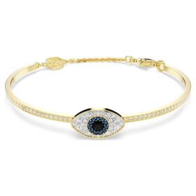 Bracciale Symbolica con occhio malvagio, blu, placcato in oro