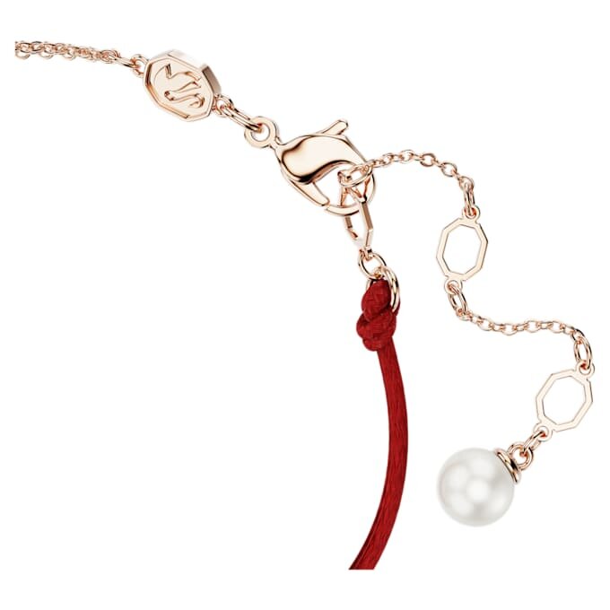 Bracciale Symbolica con perla di cristallo, pavé, ferro di cavallo, bianco, placcato oro rosa Bracciale Symbolica con perla di cristallo, pavé, ferro di cavallo, bianco, placcato oro rosa