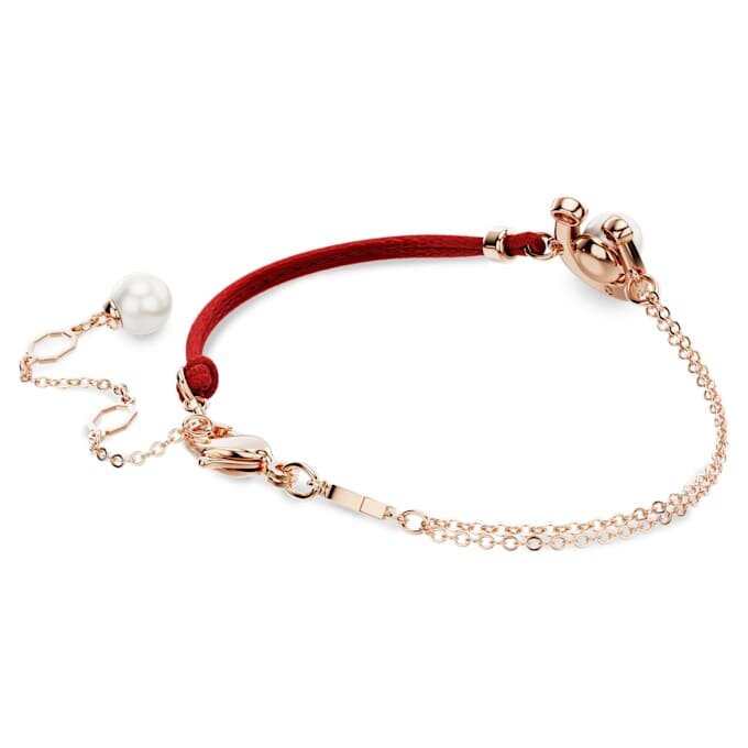 Bracciale Symbolica con perla di cristallo, pavé, ferro di cavallo, bianco, placcato oro rosa Bracciale Symbolica con perla di cristallo, pavé, ferro di cavallo, bianco, placcato oro rosa