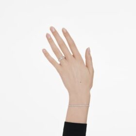 Bracciale Tennis Eternity con diamanti sintetici 1,5 Ct Tw, forma rotonda, oro bianco 14K Bracciale Tennis Eternity con diamanti sintetici 1,5 Ct Tw, forma rotonda, oro bianco 14K