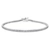 Bracciale Tennis Eternity con diamanti sintetici 1,5 Ct Tw, forma rotonda, oro bianco 14K Bracciale Tennis Eternity con diamanti sintetici 1,5 Ct Tw, forma rotonda, oro bianco 14K