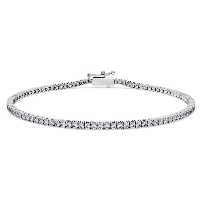 Bracciale Tennis Eternity con diamanti sintetici 1,5 Ct Tw, forma rotonda, oro bianco 14K Bracciale Tennis Eternity con diamanti sintetici 1,5 Ct Tw, forma rotonda, oro bianco 14K