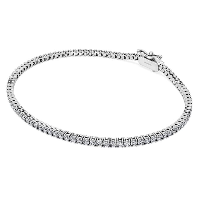 Bracciale Tennis Eternity con diamanti sintetici 1,5 Ct Tw, forma rotonda, oro bianco 14K Bracciale Tennis Eternity con diamanti sintetici 1,5 Ct Tw, forma rotonda, oro bianco 14K