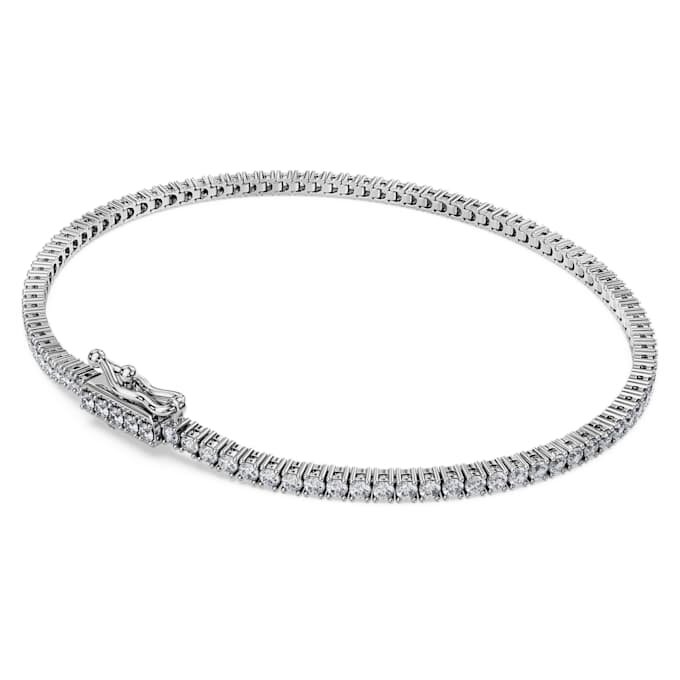 Bracciale Tennis Eternity con diamanti sintetici 1,5 Ct Tw, forma rotonda, oro bianco 14K Bracciale Tennis Eternity con diamanti sintetici 1,5 Ct Tw, forma rotonda, oro bianco 14K