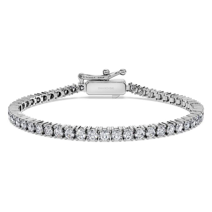 Bracciale Tennis Eternity con diamanti sintetici da 3 carati in totale, forma rotonda, oro bianco 14K Bracciale Tennis Eternity con diamanti sintetici da 3 carati in totale, forma rotonda, oro bianco 14K