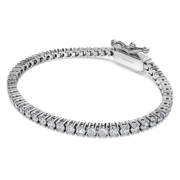 Bracciale Tennis Eternity con diamanti sintetici da 3 carati in totale, forma rotonda, oro bianco 14K Bracciale Tennis Eternity con diamanti sintetici da 3 carati in totale, forma rotonda, oro bianco 14K