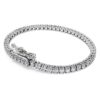 Bracciale Tennis Eternity con diamanti sintetici da 3 carati in totale, forma rotonda, oro bianco 14K Bracciale Tennis Eternity con diamanti sintetici da 3 carati in totale, forma rotonda, oro bianco 14K