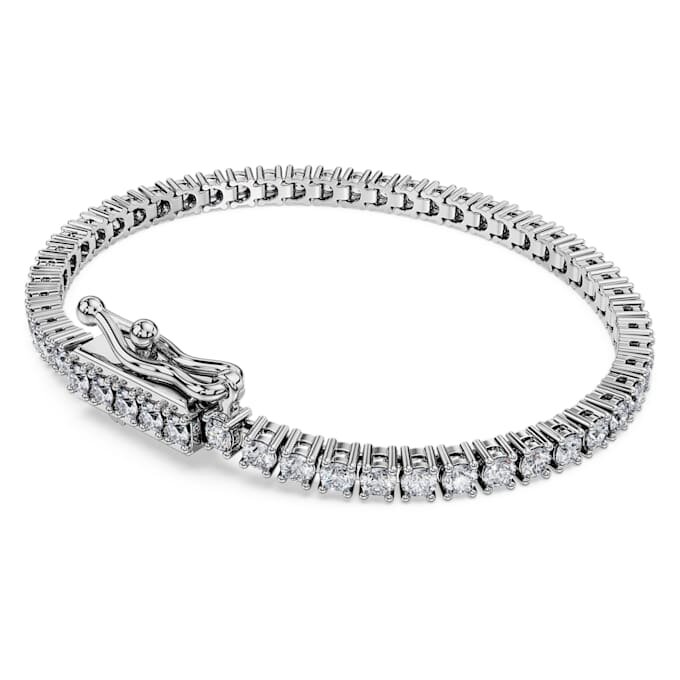 Bracciale Tennis Eternity con diamanti sintetici da 3 carati in totale, forma rotonda, oro bianco 14K Bracciale Tennis Eternity con diamanti sintetici da 3 carati in totale, forma rotonda, oro bianco 14K