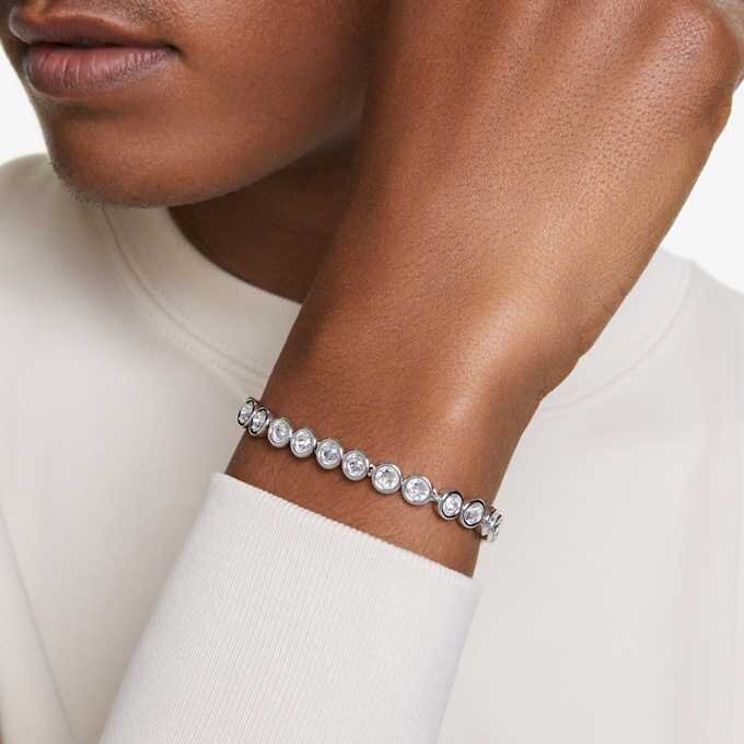 Bracciale tennis Imber con cristalli a taglio rotondo, bianco, placcato in rodio Bracciale tennis Imber con cristalli a taglio rotondo, bianco, placcato in rodio