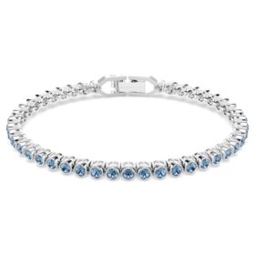Bracciale tennis Imber Emily con cristalli a taglio rotondo, blu, placcato in rodio Bracciale tennis Imber Emily con cristalli a taglio rotondo, blu, placcato in rodio