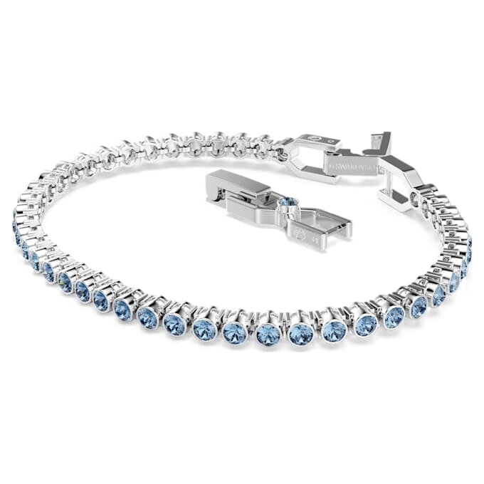 Bracciale tennis Imber Emily con cristalli a taglio rotondo, blu, placcato in rodio Bracciale tennis Imber Emily con cristalli a taglio rotondo, blu, placcato in rodio