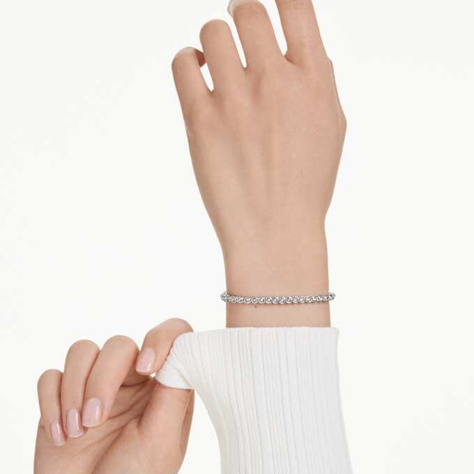 Bracciale Tennis Imber Emily con cristalli a taglio rotondo, nero, placcato in rodio Bracciale Tennis Imber Emily con cristalli a taglio rotondo, nero, placcato in rodio