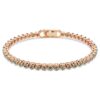 Bracciale tennis Imber Emily con cristalli a taglio rotondo, nero, placcato oro rosa Bracciale tennis Imber Emily con cristalli a taglio rotondo, nero, placcato oro rosa