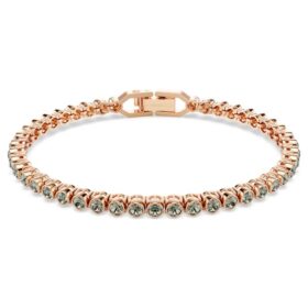 Bracciale tennis Imber Emily con cristalli a taglio rotondo, nero, placcato oro rosa Bracciale tennis Imber Emily con cristalli a taglio rotondo, nero, placcato oro rosa