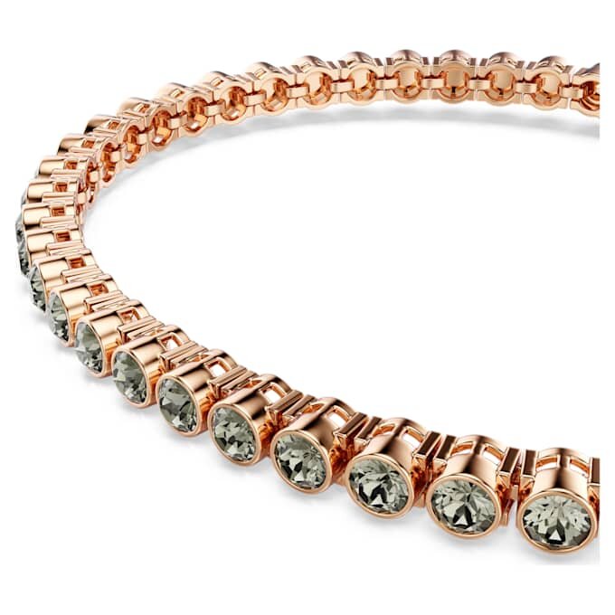 Bracciale tennis Imber Emily con cristalli a taglio rotondo, nero, placcato oro rosa Bracciale tennis Imber Emily con cristalli a taglio rotondo, nero, placcato oro rosa