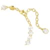 Bracciale Tennis Matrix con perle di cristallo, taglio rotondo, bianco, placcato oro