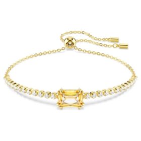 Bracciale Tennis Matrix con tagli misti, color caramello, placcato oro Bracciale Tennis Matrix con tagli misti, color caramello, placcato oro