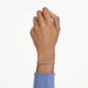 Bracciale Tennis Matrix con tagli rotondi misti, blu, placcato in rodio
