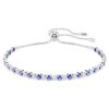 Bracciale Tennis Matrix con tagli rotondi misti, blu, placcato in rodio