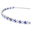 Bracciale Tennis Matrix con tagli rotondi misti, blu, placcato in rodio