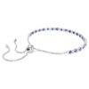 Bracciale Tennis Matrix con tagli rotondi misti, blu, placcato in rodio