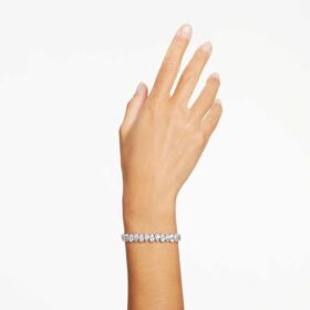 Bracciale Tennis Matrix con taglio a pera, bianco, placcato in rodio Bracciale Tennis Matrix con taglio a pera, bianco, placcato in rodio