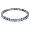 Bracciale Tennis Matrix con taglio rotondo, blu, placcato in rutenio Bracciale Tennis Matrix con taglio rotondo, blu, placcato in rutenio