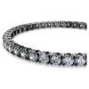Bracciale Tennis Matrix con taglio rotondo, grigio, placcato al rutenio Bracciale Tennis Matrix con taglio rotondo, grigio, placcato al rutenio