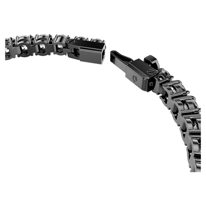 Bracciale Tennis Matrix con taglio rotondo, grigio, placcato al rutenio Bracciale Tennis Matrix con taglio rotondo, grigio, placcato al rutenio