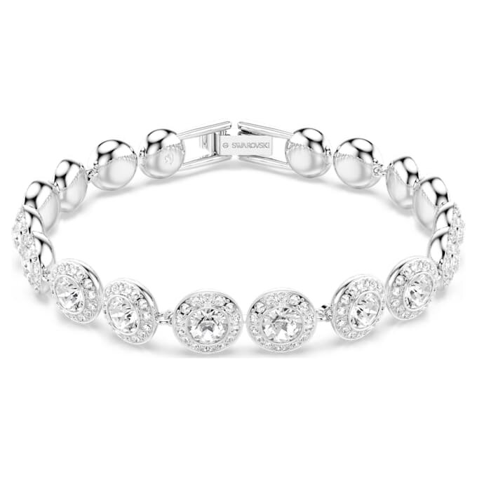 Bracciale Una Angelic con cristalli a taglio rotondo, bianco, placcato in rodio Bracciale Una Angelic con cristalli a taglio rotondo, bianco, placcato in rodio