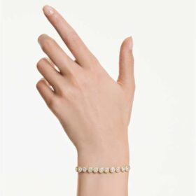 Bracciale Una Angelic con cristalli a taglio rotondo, bianco, placcato oro Bracciale Una Angelic con cristalli a taglio rotondo, bianco, placcato oro