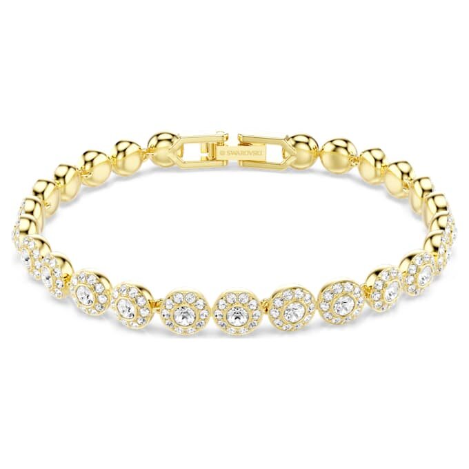 Bracciale Una Angelic con cristalli a taglio rotondo, bianco, placcato oro Bracciale Una Angelic con cristalli a taglio rotondo, bianco, placcato oro