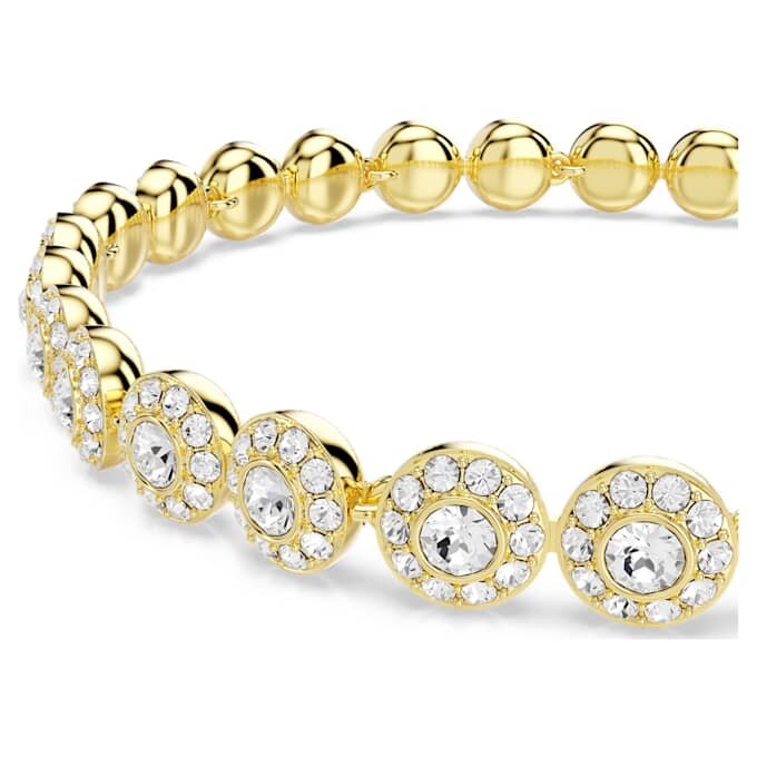 Bracciale Una Angelic con cristalli a taglio rotondo, bianco, placcato oro Bracciale Una Angelic con cristalli a taglio rotondo, bianco, placcato oro