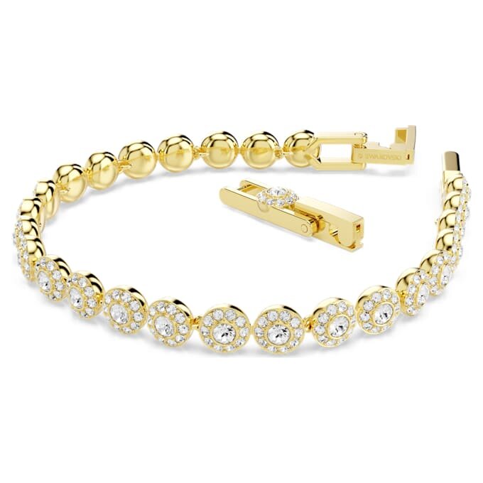 Bracciale Una Angelic con cristalli a taglio rotondo, bianco, placcato oro Bracciale Una Angelic con cristalli a taglio rotondo, bianco, placcato oro