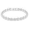Bracciale Una Angelic con cristalli a taglio rotondo, piccolo, bianco, placcato in rodio Bracciale Una Angelic con cristalli a taglio rotondo, piccolo, bianco, placcato in rodio
