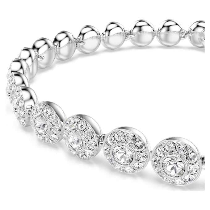 Bracciale Una Angelic con cristalli a taglio rotondo, piccolo, bianco, placcato in rodio Bracciale Una Angelic con cristalli a taglio rotondo, piccolo, bianco, placcato in rodio