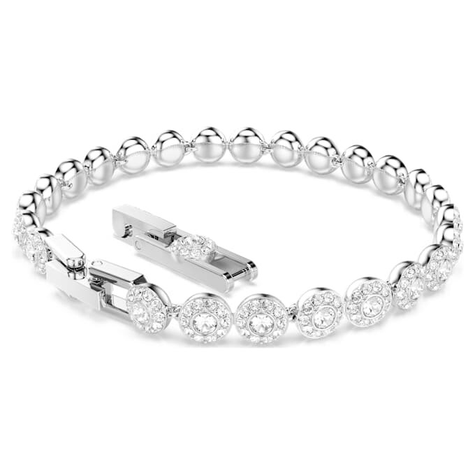 Bracciale Una Angelic con cristalli a taglio rotondo, piccolo, bianco, placcato in rodio Bracciale Una Angelic con cristalli a taglio rotondo, piccolo, bianco, placcato in rodio