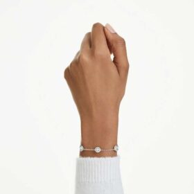 Bracciale Una Angelic con motivi a doppio lato a taglio rotondo, bianco, placcato in rodio Bracciale Una Angelic con motivi a doppio lato a taglio rotondo, bianco, placcato in rodio