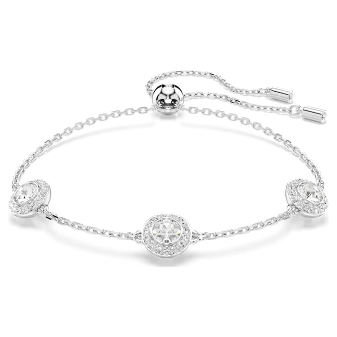 Bracciale Una Angelic con motivi a doppio lato a taglio rotondo, bianco, placcato in rodio Bracciale Una Angelic con motivi a doppio lato a taglio rotondo, bianco, placcato in rodio