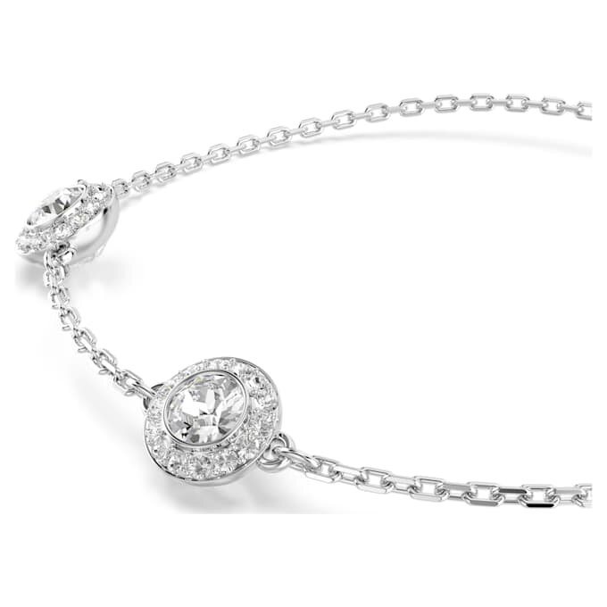 Bracciale Una Angelic con motivi a doppio lato a taglio rotondo, bianco, placcato in rodio Bracciale Una Angelic con motivi a doppio lato a taglio rotondo, bianco, placcato in rodio