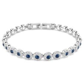 Bracciale Una Angelic con taglio rotondo, blu, placcato in rodio Bracciale Una Angelic con taglio rotondo, blu, placcato in rodio